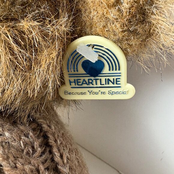 VTG 1985 BLAKE Heartline Snuggables Jointed Teddy Bear Knit Sweater 12" Tags Bow - Picture 6 of 9